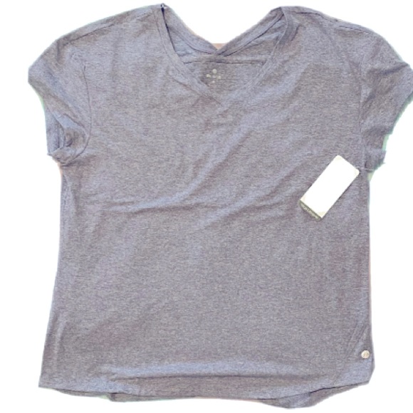 💜APANA💜Purple V-neck short sleeved yoga/ workout tee. Size Medium.Brand new. - Picture 1 of 9